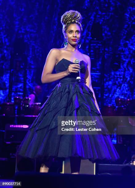 Jade Novah performs onstage during Stevie's 21st Annual House Full of Toys Benefit Concert at Staples Center on December 10, 2017 in Los Angeles,...