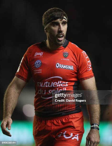 Juan Fernandez Lobbe of Toulon looks on during the European Rugby Champions Cup match between RC Toulon and Bath Rugby at Stade Felix Mayol on...