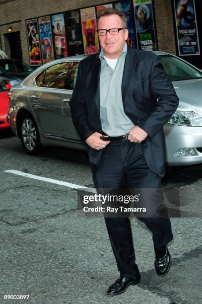 Actor Tom Arnold visits the "Late Show with David Letterman" at the Ed Sullivan Theater on July 13, 2009 in New York City.