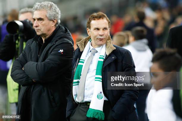 Sportive director Dominique Rocheteau and president of Saint Etienne Roland Romeyer during the Ligue 1 match between Olympique Marseille and AS...