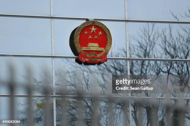 The Chinese Embassy stands on December 11, 2017 in Berlin, Germany. Hans-Georg Maassen, the head of the German intelligence service, the BvG , has...