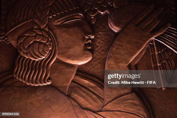 Panel from the Paris apartment of Viscount Rothemere on display in the Louvre Abu Dhabi on December 10, 2017 in Abu Dhabi, United Arab Emirates.