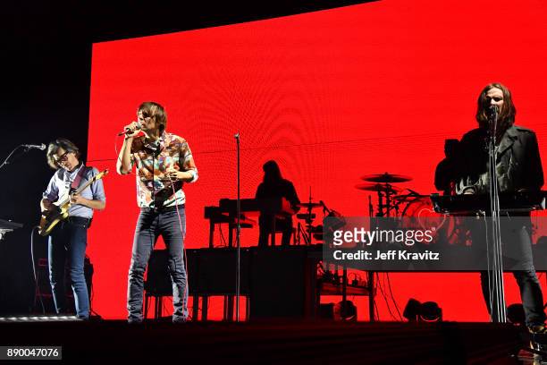Laurent Brancowitz;Thomas Mars;Deck D'Arcy of Phoenix performs at the KROQ Almost Acoustic Christmas 2017 - Night 1 on December 10, 2017 at the Forum...