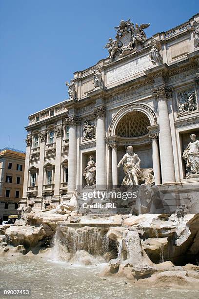 trevi fountain, rome, italy - pilaster stock pictures, royalty-free photos & images