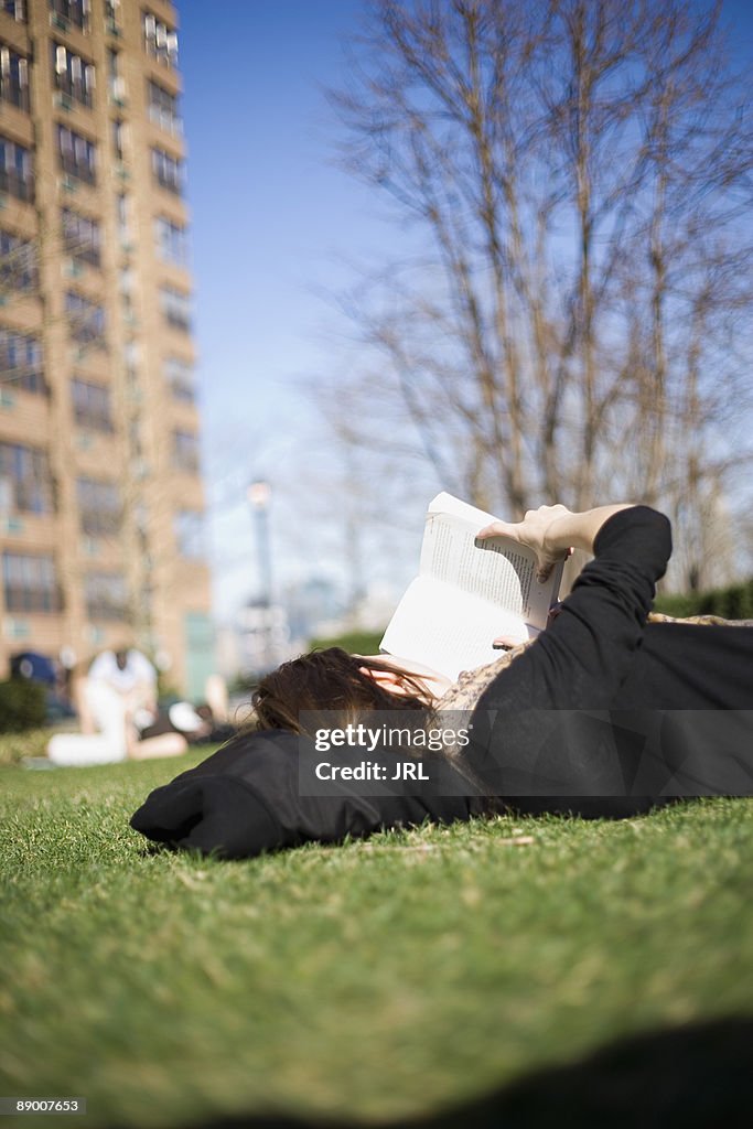 Person lying in grass