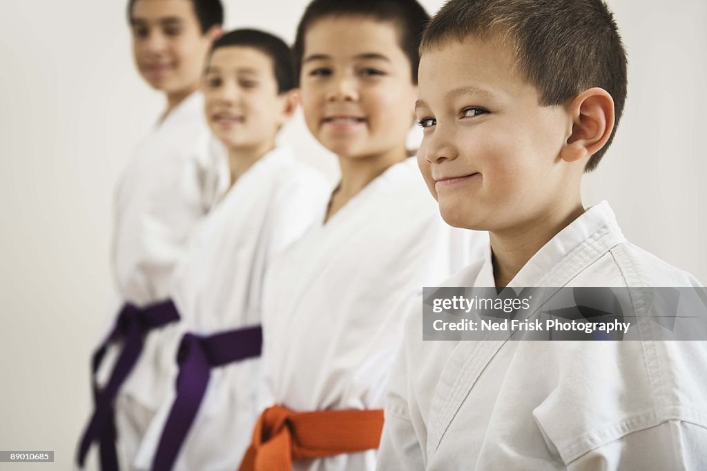 Boys in karate class