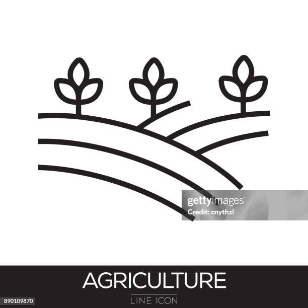 illustrations, cliparts, dessins animés et icônes de l’agriculture ligne icône - champs et lait