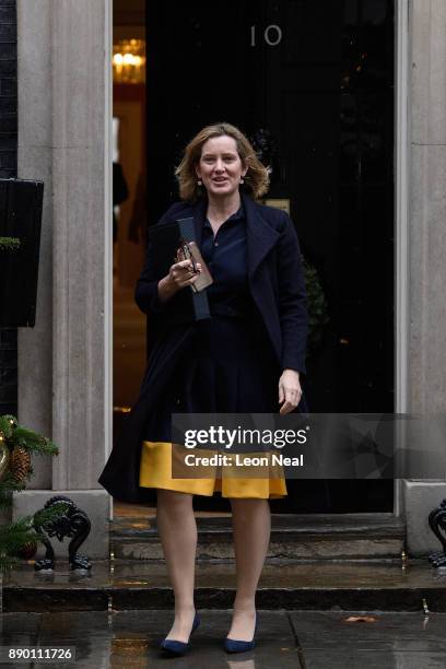 Home Secretary Amber Rudd leaves Downing Street, following a cabinet meeting on December 11, 2017 in London, England.