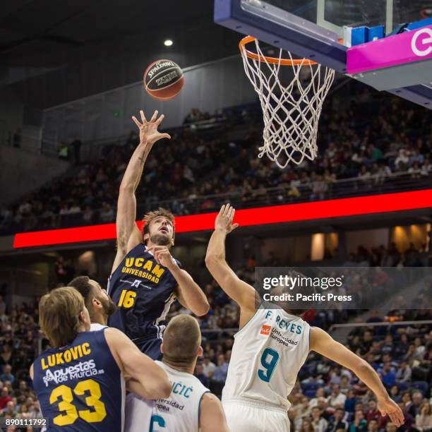 Marcos Delia during Real Madrid victory over UCAM Murcia in Liga Endesa regular season game celebrated in Madrid at Wizink Center. December 10th 2017.