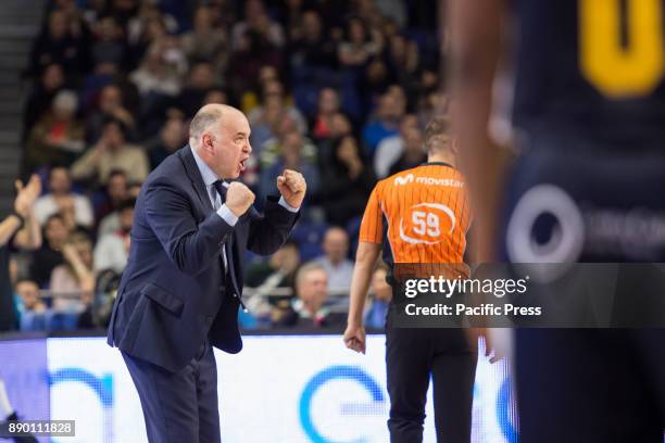 Pablo Laso during Real Madrid victory over UCAM Murcia in Liga Endesa regular season game celebrated in Madrid at Wizink Center. December 10th 2017.