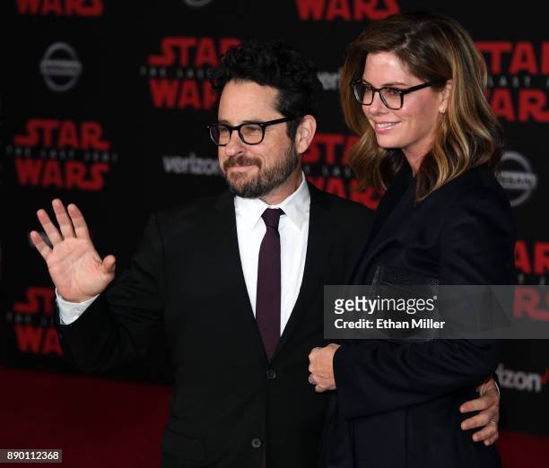 Director, producer and writer J.J. Abrams and his wife, public relations executive Katie McGrath, attend the premiere of Disney Pictures and...