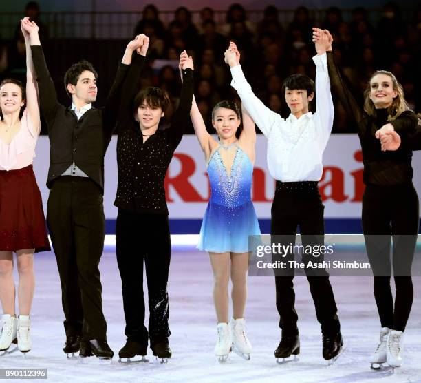 Skaters applaud fans after the gala exhibition during day four of the ISU Junior & Senior Grand Prix of Figure Skating Final at Nippon Gaishi Arena...