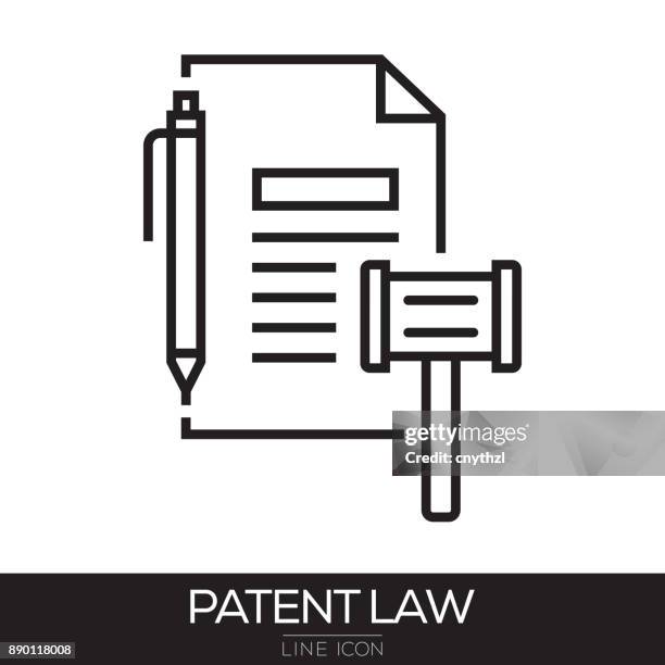 patent law line icon - notary stock illustrations