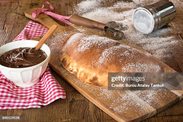 calzone - chocolate spread stock pictures, royalty-free photos & images