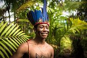 Native Brazilian man from Tupi Guarani Tribe in Brazil (Indio)