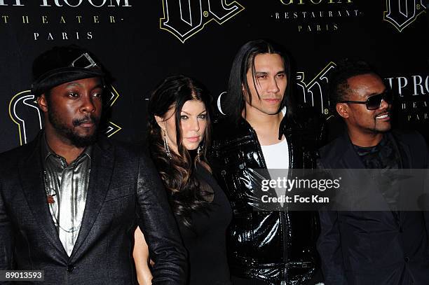 Musicians/singers Will. I. Am, Fergie, Taboo and apl.de.ap from the Black Eyed Peas attend the Black Eyed Peas E.N.D. New album Launch Party Concert...