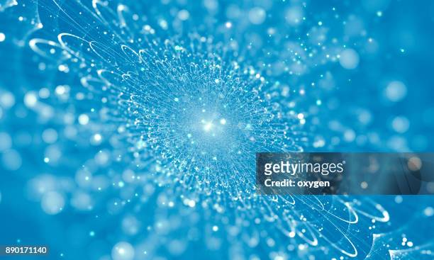 abstract blue glowing snowflake background - motif vague stockfoto's en -beelden