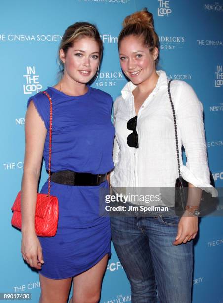 Model Doutzen Kroes and sister Rens Kroes attend The Cinema Society and The New Yorker screening of "In The Loop" at IFC Center on July 13, 2009 in...