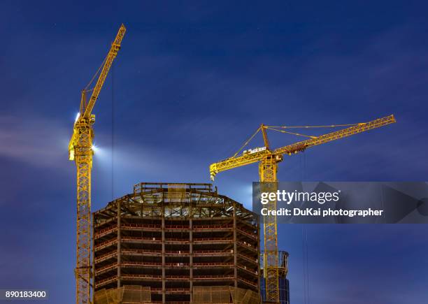 beijing cbd construction site - day for night 2017 fotografías e imágenes de stock