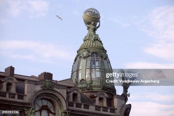 singer house, house of books, nevsky prospekt, saint petersburg - nevsky prospekt stock pictures, royalty-free photos & images