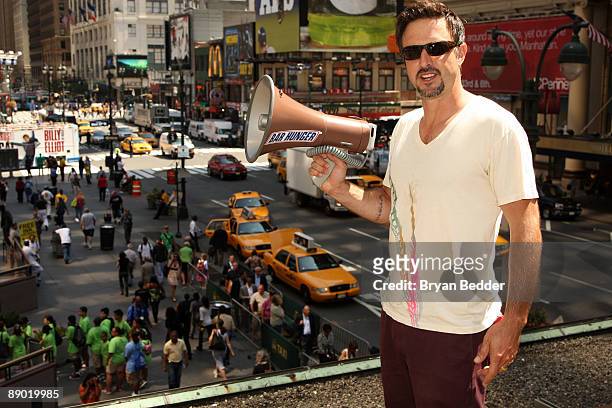 Actor David Arquette attends the launch of the Snickers "Bar Hunger" campaign atop Madison Square Garden on July 14, 2009 in New York City.