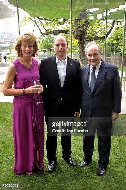 Julia Peyton-Jones, Ali Khadra and Lord Palumbo attend the annual summer party at The Serpentine Gallery on July 9, 2009 in London, England.