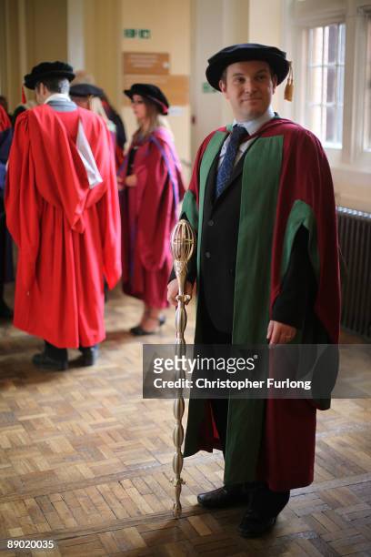 Academic staff at the University of Birmingham take part in the degree congregations on July 14, 2009 in Birmingham, England. Over 5000 graduates...