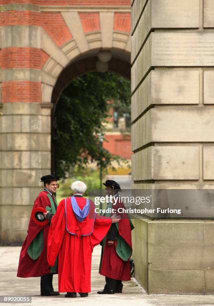 Students at the University of Birmingham take part in their degree congregations as they graduate on July 14, 2009 in Birmingham, England. Over 5000...