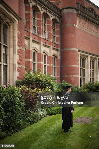 Students at the University of Birmingham take part in their degree congregations as they graduate on July 14, 2009 in Birmingham, England. Over 5000...