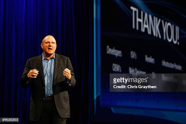 Steve Ballmer, Chief Executive Officer of Microsoft Corporation addresses the Microsoft Worldwide Partner Conference on July 14, 2009 at the Morial...