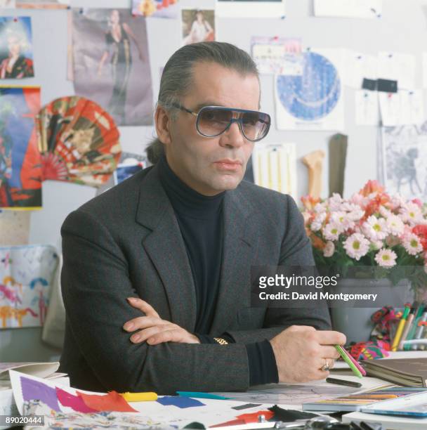 German-born fashion designer Karl Lagerfeld, 1985.