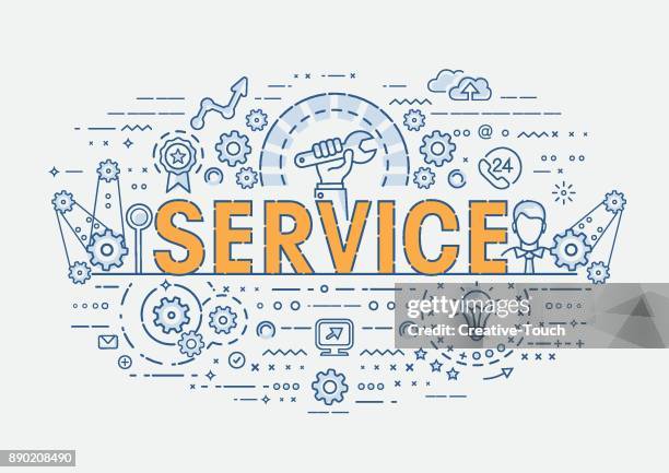 thin concept - service - hybrid cloud stock illustrations