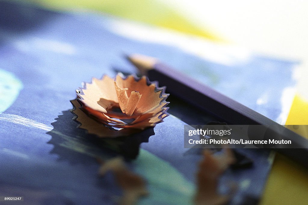 Pencil shavings, close-up