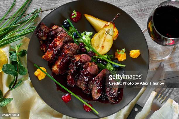 duck meat - main course stock pictures, royalty-free photos & images