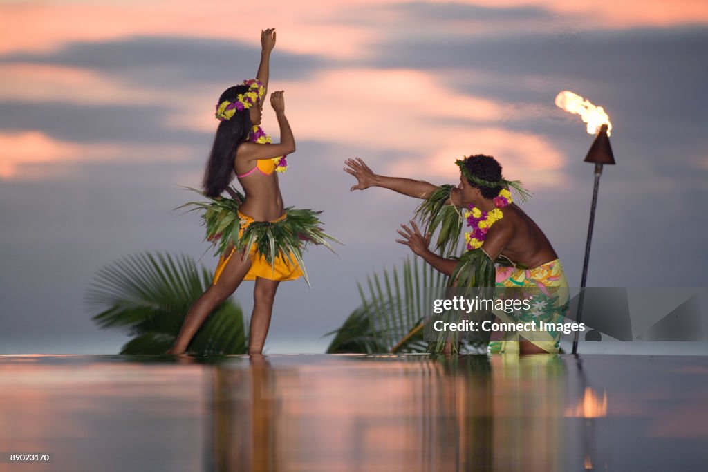 Tamure dancers in tahiti