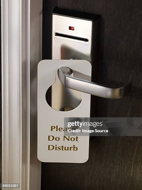 do not disturb sign on a hotel room door - privat skylt bildbanksfoton och bilder