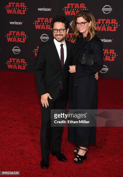 Director, producer and writer J.J. Abrams and his wife, public relations executive Katie McGrath, attend the premiere of Disney Pictures and...