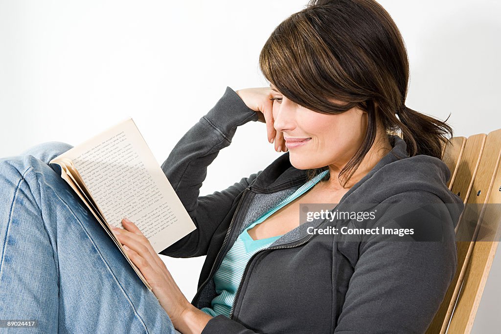 Woman reading book