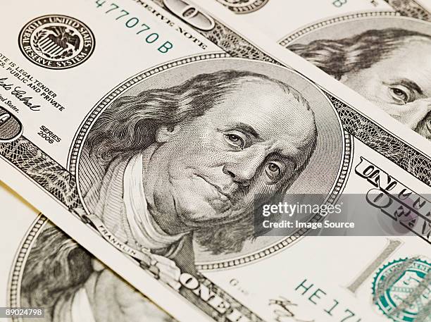 one hundred dollar bills - us 100 dollar bills stock pictures, royalty-free photos & images