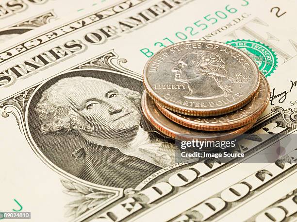 american currency - quarter foto e immagini stock