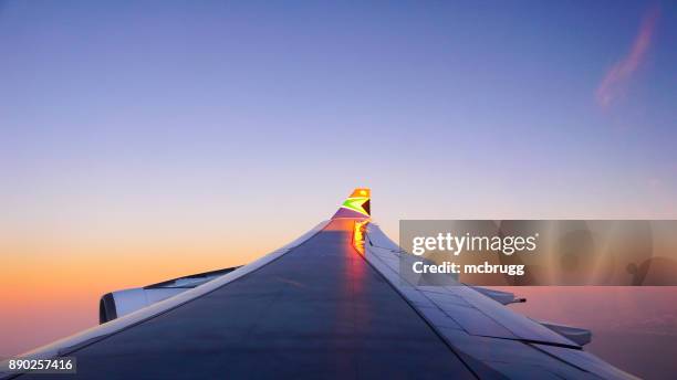 sout african airways logo on an airbus airplane winglet - namibia airplane stock pictures, royalty-free photos & images