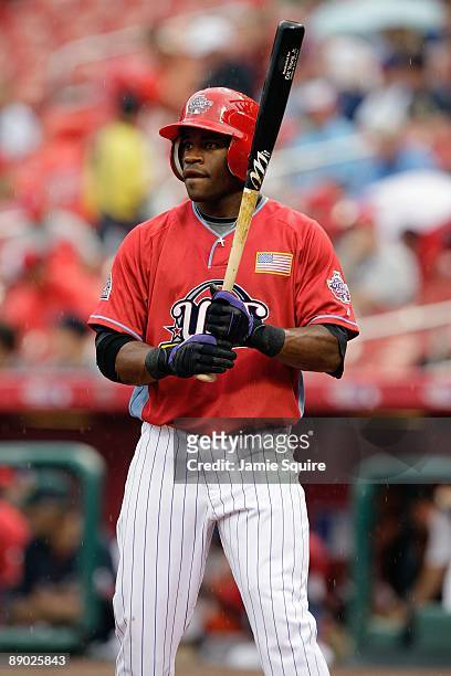 Futures All-Star Eric Young of the Colorado Rockies steps to the plate during the 2009 XM All-Star Futures Game at Busch Stadium on July 12, 2009 in...
