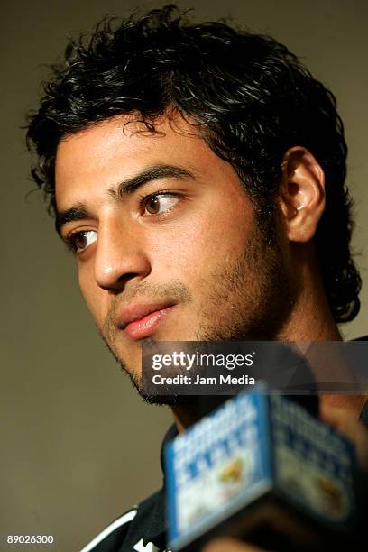 Mexican player Carlos Vela during a press conference at the W Hotel on July 14, 2009 in Dallas, Texas. Mexico will face Haiti on a CONCACAF Gold Cup...