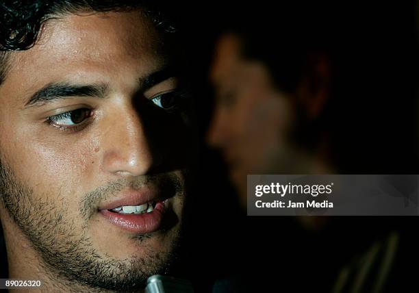 Mexican player Carlos Vela during a press conference at the W Hotel on July 14, 2009 in Dallas, Texas. Mexico will face Haiti on a CONCACAF Gold Cup...