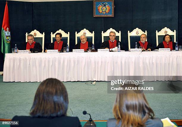 The Inter American Court of Human Rights judges Ad Hoc Cadena Rámila, Margarette May Macaulay, Sergio Garcia Ramirez, Diego Garcia Sayan, Leonardo A....