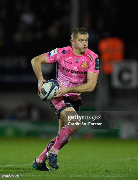 Chiefs player Gareth Steenson in action during the European Rugby Champions Cup match between Exeter Chiefs and Leinster Rugby at Sandy Park on...