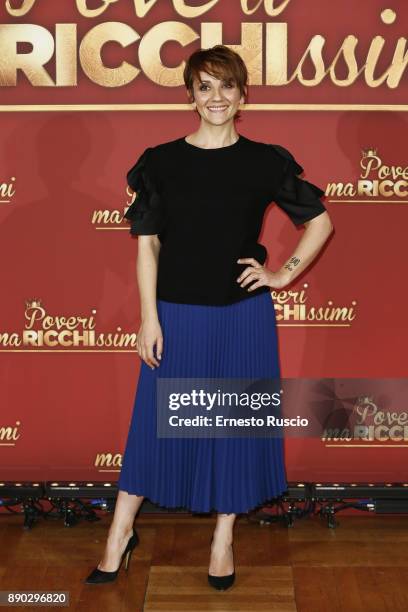 Lucia Ocone attends 'Poveri Ma Ricchissimi' photocall on December 11, 2017 in Rome, Italy.