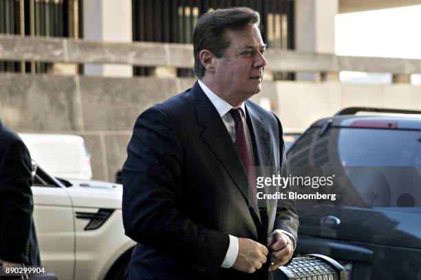 Paul Manafort, former campaign manager for Donald Trump, arrives at the U.S. Courthouse for a status conference in Washington, D.C., U.S., on Monday,...