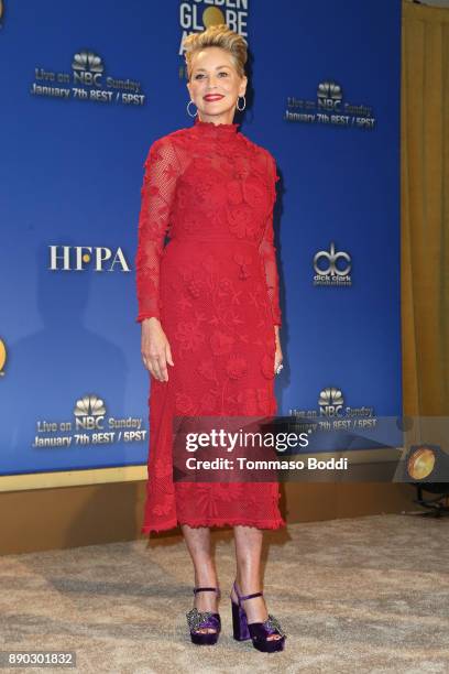 Sharon Stone attends the 75th Annual Golden Globe Nominations Announcement on December 11, 2017 in Los Angeles, California.