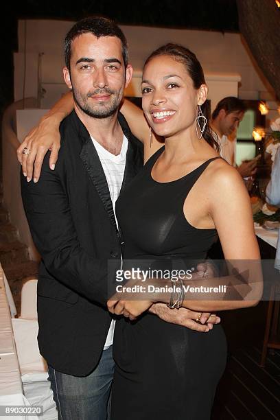 Mathieu Schreyer and Rosario Dawson attend day three of the Ischia Global Film And Music Festival on July 14, 2009 in Ischia, Italy.